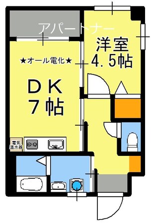 騎射場駅 徒歩3分 1階の物件間取画像